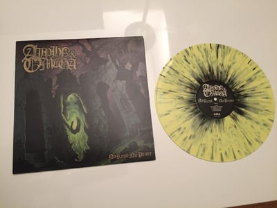Alpha & Omega - No Rest, No Peace - 1st press - Opaque Yellow with Heavy Black Splatter /500