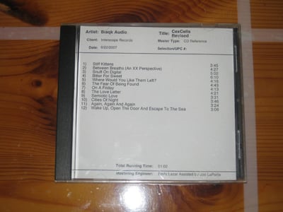 BLAQK AUDIO CexCells Revised Cd Reference 6/22/2007