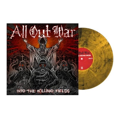 12" - All Out War - Into The Killing Fields - 2016 - 10 - Victory Records - Gold - Limited Edition #/174 (2nd Press)