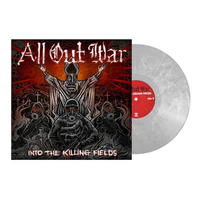 12" - All Out War - Into The Killing Fields - 2016 - 10 - Victory Records - Grey - Limited Edition #/377 (2nd Press)