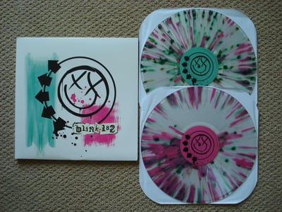 Blink 182 - Blink 182 (Clear w Pink & Green Splatter) Hot Topic Exclusive /2000