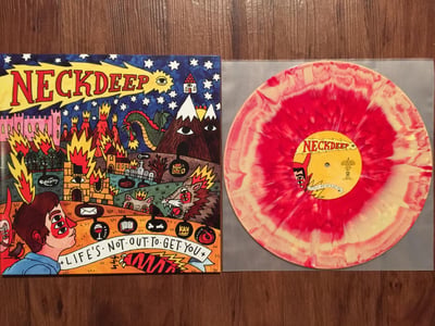Neck Deep | Life's Not Out To Get You | 1st pressing | (A)Side Red / (B)Side Yellow / Heavy White Splatter /1000