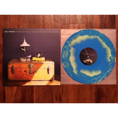 Real Friends | Maybe This Place Is The Same And We're Just Changing | 1st pressing | Cyan / Easter Yellow Marble /500