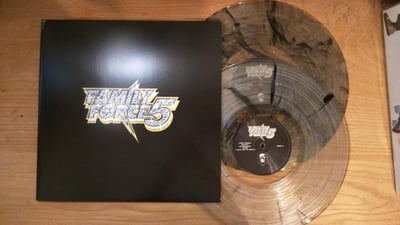 Family Force 5 ‎– Business Up Front / Party In The Back Diamond Edition (LPx2, Clear/Black/Yellow Splatter, /300)