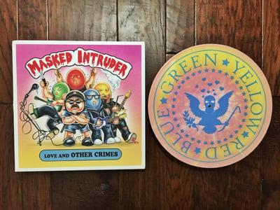 Masked Intruder | Love And Other Crimes | 1st pressing | Easter Yellow / Baby Pink Smash / White Heavy Splatter /100