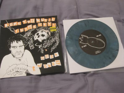 Bomb the Music Industry!/ Laura Stevenson and the Cans. Kiss of Death Records- 1st Press- Slate blue marble w/ screen printed cover/174