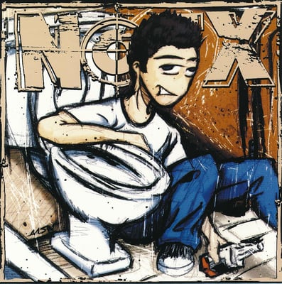 NOFX - 7 Inch Of The Month Club #03 - Black - Black Label, Blue Logo, # Right /550