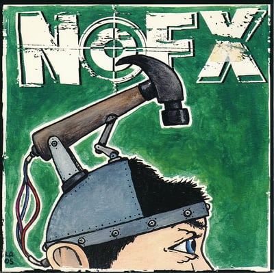 NOFX - 7 Inch Of The Month Club #05 - White (mislabeled) - Black Label, Blue Logo, # Right
