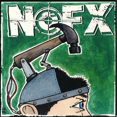 NOFX - 7 Inch Of The Month Club #05 - White - Blue Label, Black Logo, # Left /3250