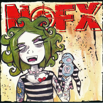 NOFX - 7 Inch Of The Month Club #07 - Pink - Black Label, Blue Logo, # Right /1100