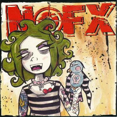 NOFX - 7 Inch Of The Month Club #07 - Red - Blue Label, Black Logo, # Left /3300