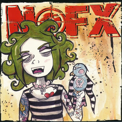 NOFX - 7 Inch Of The Month Club #07 - Red - Blue Label, Black Logo, # Right /3300