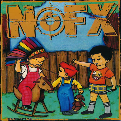 NOFX - 7 Inch Of The Month Club #09 - Light Blue (mislabeled) - Blue Label, Black Logo, # Left