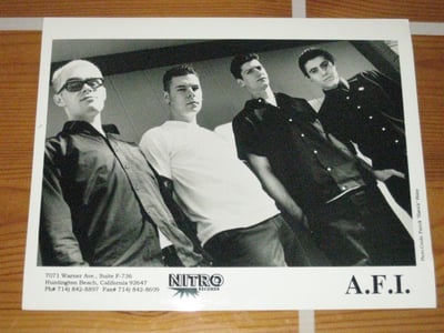 AFI Press Publicity Photo Nitro Records 8X10 Shut Your Mouth And Open Your eyes, 1997