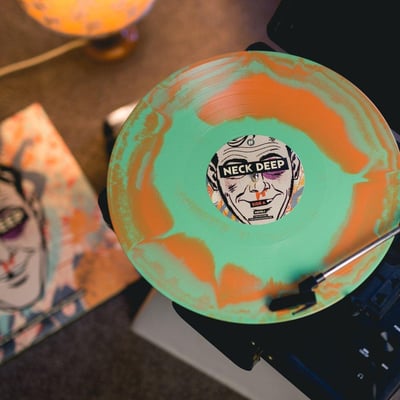 Neck Deep - Rain in July / A History of Bad Decisions (Green & Orange Swirl - /1000)