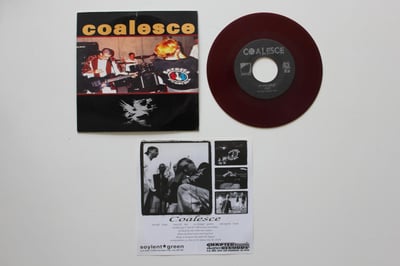 Coalesce - On Their Behalf / The Harvest Of Maturity 7"on transparent burgundy