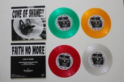 Faith No More - Cone Of Shame!! 7" on transparent gold, clear, transparent red and transparent green