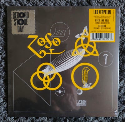 Led Zeppelin - Rock And Roll (Sunset Sound Mix)/Friends (Sunset Studios Mix) | 7" | Atlantic Records | Yellow (RSD 2018 Exclusive)
