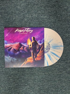 Keep Flying - Survival | White w/ Heavy Blue Splatter w/ screen-printed b-side | /200 (2020) SPREC1051