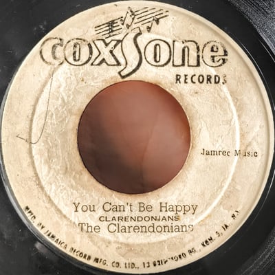 none - The Clarendonians - You Can't Be Happy / I Can't Go On - Coxsone Records - 7" - 0 - 7334933 - Ska, Reggae - 2024-10-25 03:51:52 - Very Good (VG) - Generic