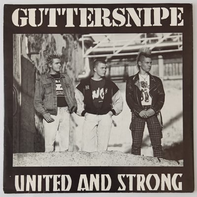 KONS 018, none - Guttersnipe - United And Strong - Knock Out Records, Nightmare Records (3) - Vinyl, 7", 33 ⅓ RPM, White - 2766574 - Oi! - 2011-07-02 19:14:14 - Near Mint (NM or M-) - Near Mint (NM or M-)