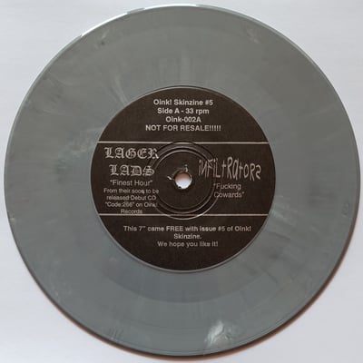 Oink-002 - The Lager Lads / Infiltrators (2) / The Wretched Ones / The Krays (2) - Oink! Skinzine # 5 - Oink! - 7", Ltd, Gra - 1998 - 1924438 - Oi! - 2020-10-27 14:11:09 - Near Mint (NM or M-) - No Cover