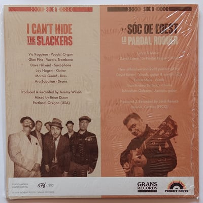 PRGR 004 - The Slackers / Lo Pardal Roquer - I Can't Hide / Sóc De L'Oest - Ponent Roots, Grans Records - 7", RSD, Ltd, Num - 2018 - 11900393 - Ska, Reggae - 2020-06-20 15:29:56 - Mint (M) - Mint (M)