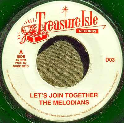 D03 - The Melodians / The Techniques - Let's Join Together / Heart Of A Man - Treasure Isle - 7", Single, RE, Unofficial - 2016 - 9412341 - Ska, Reggae - 2024-01-24 03:47:01 - Mint (M) - Generic