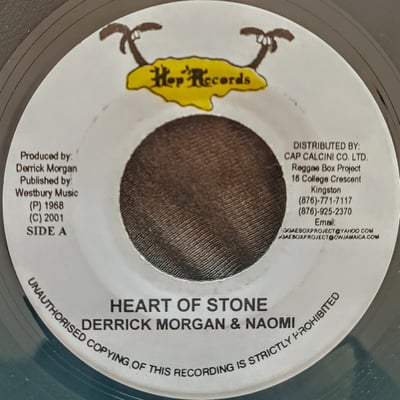 none - Derrick & Naomi / Derrick And Patsy - Heart Of Stone / Feel So Fine - Hop Records - 7", Single, RE - 2001 - 1500045 - Ska, Reggae - 2023-01-09 03:39:20 - Near Mint (NM or M-) - Generic