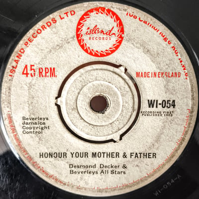 WI-054 - Desmond Dekker & Beverley's All Stars - Honour Your Mother & Father - Island Records - 7", Single - 1963 - 3601863 - Ska, Reggae - 2024-12-03 04:27:23 - Very Good Plus (VG+) - Generic