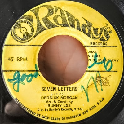 202 - Derrick Morgan - Seven Letters / Shower Of Rain - Randy's - 7", Single - 0 - 2683239 - Ska, Reggae - 2024-12-03 04:10:15 - Very Good Plus (VG+) - Generic