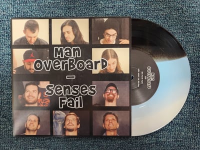 Man Overboard/Senses Fail - Split | Black, Baby Blue, White Tri-Stripe | /1250 | 2015 | PNE165/RISE273