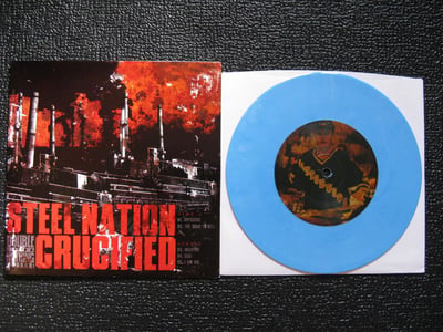 Split - Steel Nation / Crucified (Double Or Nothing) Blue Vinyl OOP