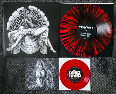 Dead Tired - Dead Tired | 12" + 7" | New Damage Records | Neon Coral w/ Black Splatter + Red | /200 (10 Year Anniversary)