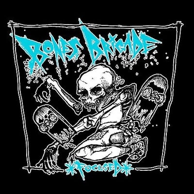 Bones Brigade - Focused (Mind Warp Records) • 12" • 1st press • Transparent Blue • Hand screen printed cover.