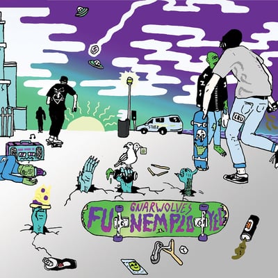 Gnarwolves - Funemployed (Day By Day Recordings) • 7" • 1st press • Purple / Green / Blue