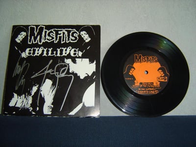 MISFITS: Evilive (regular edition w/ orange labels, Signed by Glenn & Jerry. 1000 pressed)